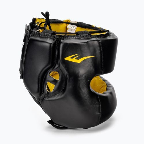 EVERLAST Elite Lea Headgear pánska boxerská prilba čierna EV 720