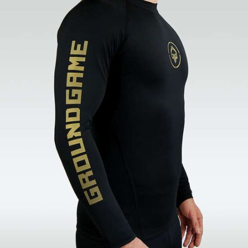 Pánsky chránič Ground Game Athletic Gold Rashguard black RASHATHGOLDLS