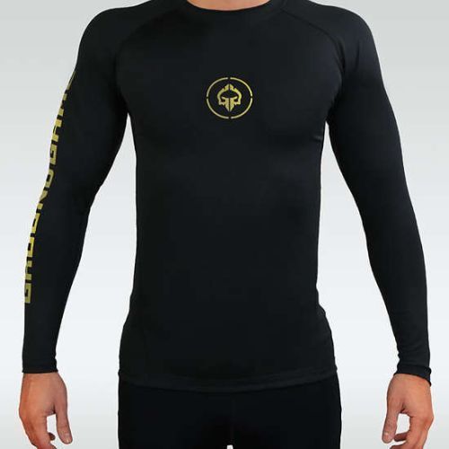 Pánsky chránič Ground Game Athletic Gold Rashguard black RASHATHGOLDLS