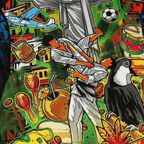 Pánske chrániče Rashguard Ground Game Brasil color 21RASHBRALS