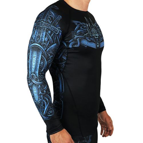 Pánsky šilt Ground Game Viking Rashguard black-blue 21RASHVIKLS