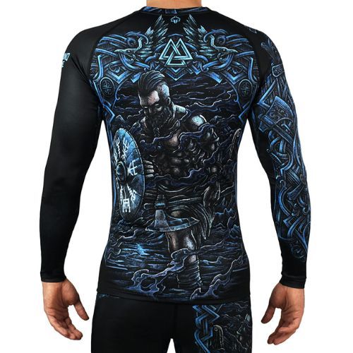 Pánsky šilt Ground Game Viking Rashguard black-blue 21RASHVIKLS