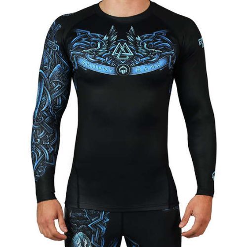 Pánsky šilt Ground Game Viking Rashguard black-blue 21RASHVIKLS