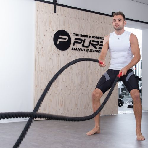 Pure2Improve Battle Rope tréningové lano čierne P2I200810
