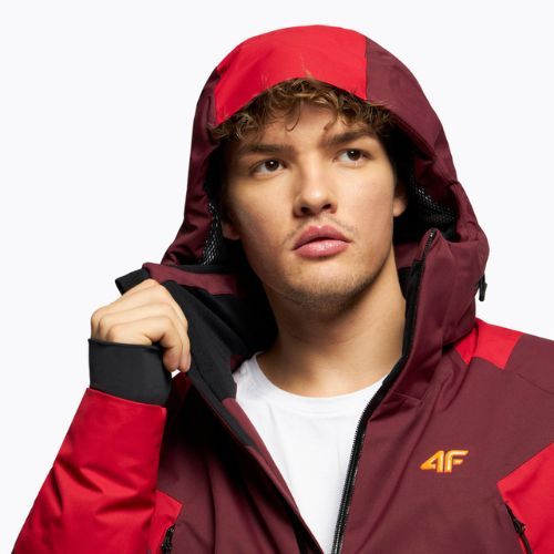 Pánska lyžiarska bunda 4F burgundy-red H4Z21-KUMN015