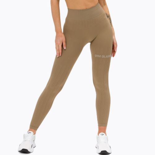 Dámske tréningové legíny Gym Glamour push up beige 312