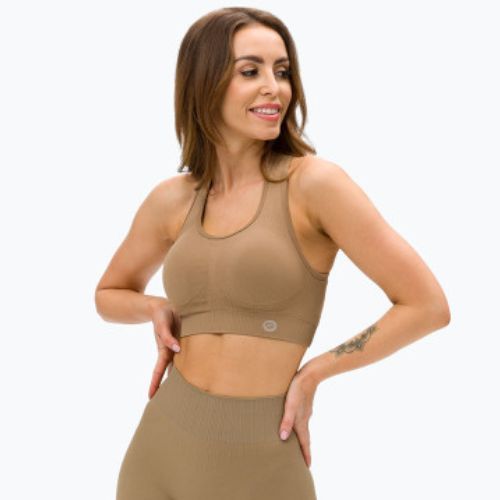 Gym Glamour push up fitness podprsenka béžová 320