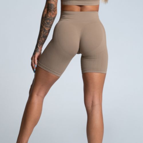 Dámske tréningové šortky Gym Glamour Bikery push up beige 316