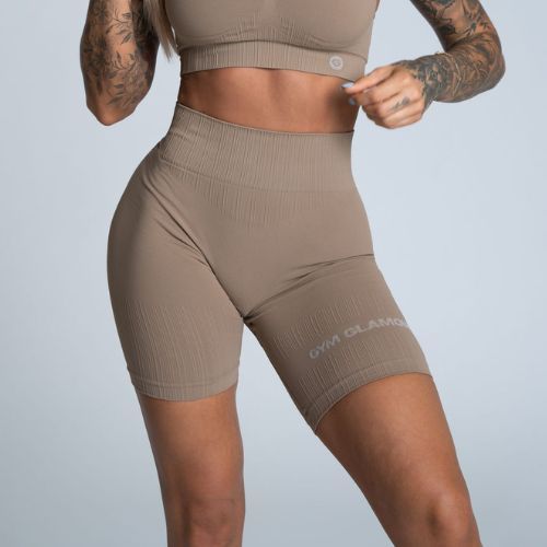 Dámske tréningové šortky Gym Glamour Bikery push up beige 316