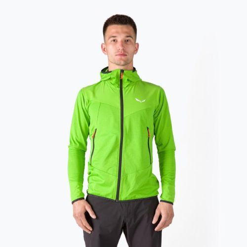 Salewa pánska fleecová mikina Agner Hybrid PL/DST FZ Hoody zelená 00-0000027371