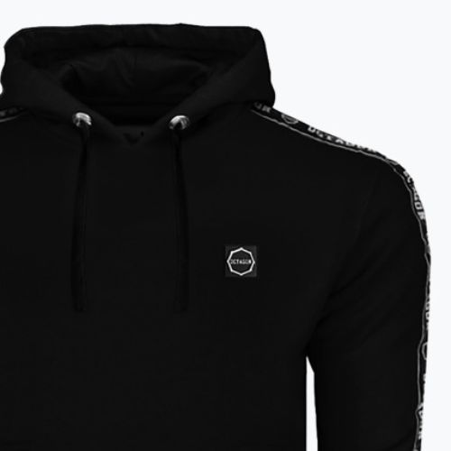 Pánska mikina s kapucňou Octagon Stripe black
