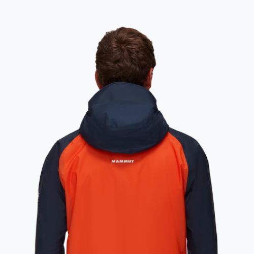 MAMMUT Kento Light HS pánska hardshellová bunda oranžová a tmavomodrá