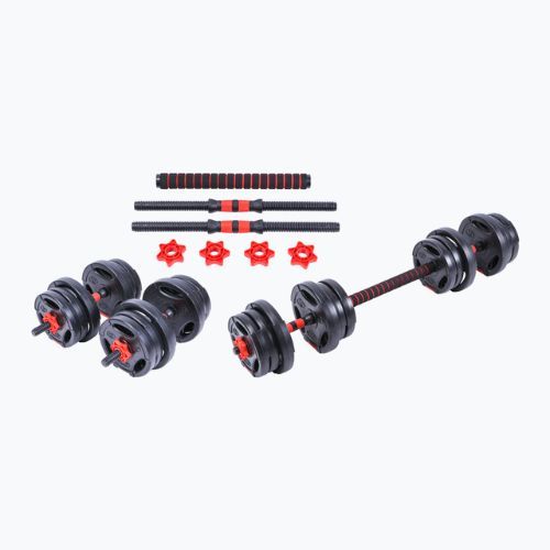 Pure2Improve Hybrid Dumbell/Barbell 20 kg činky s funkciou činky čierna a červená P2I202340