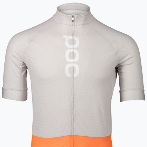 Pánsky cyklistický dres POC Essential Road Logo granite grey/zink orange