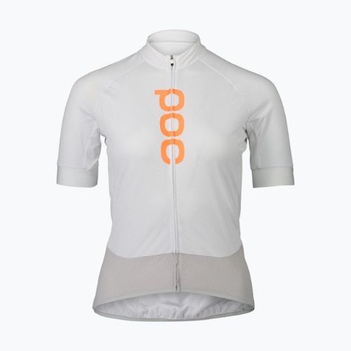 Dámsky cyklistický dres POC Essential Road Logo hydrogen white/granite grey