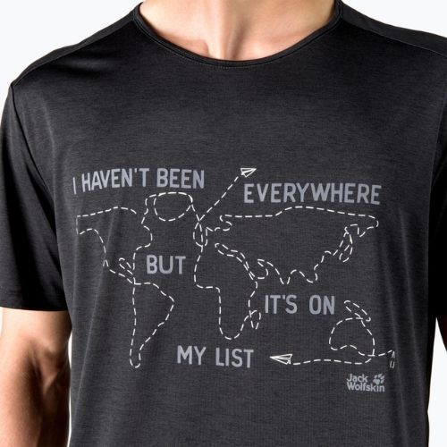 Jack Wolfskin pánske trekingové tričko Pack & Go Travel black 1808551_6000