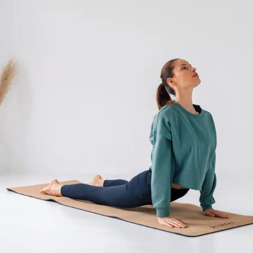 XTREXO Podložka na jogu TPE korok 6 mm čierna YM-C01C