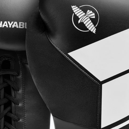 Hayabusa S4 Lace Up boxerské rukavice biele S4LACBG-BK