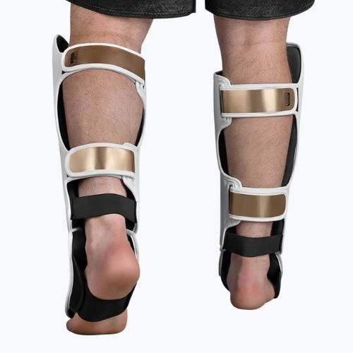 Hayabusa T3 Striking Shin Guards bielo-zlaté chrániče holení T3SSG