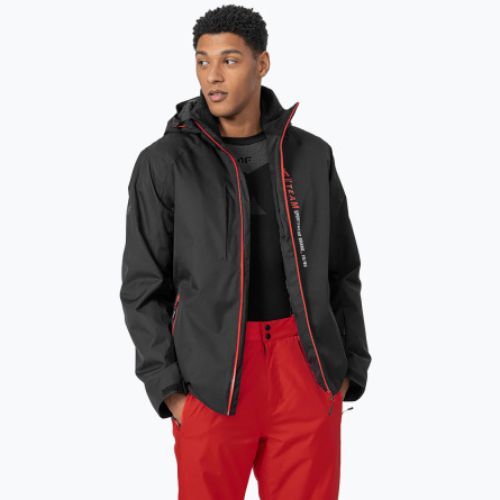 Pánska lyžiarska bunda 4F čierna H4Z22-KUMN003