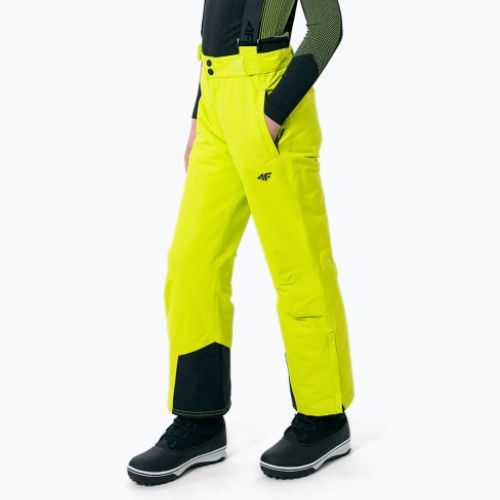 Detské lyžiarske nohavice 4F žlté HJZ22-JSPMN001