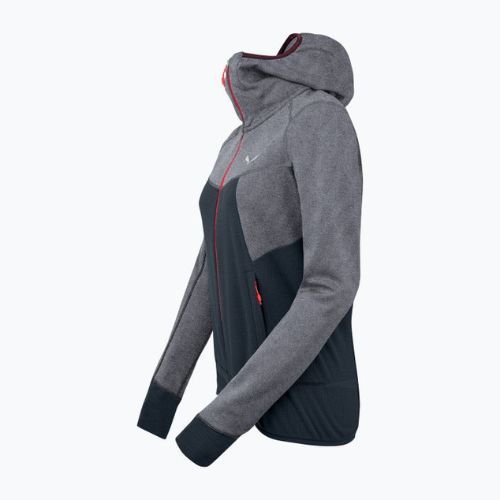 Salewa Puez Hybrid PL FZ Hoody dámska fleecová mikina šedo-zelená 00-0000027389