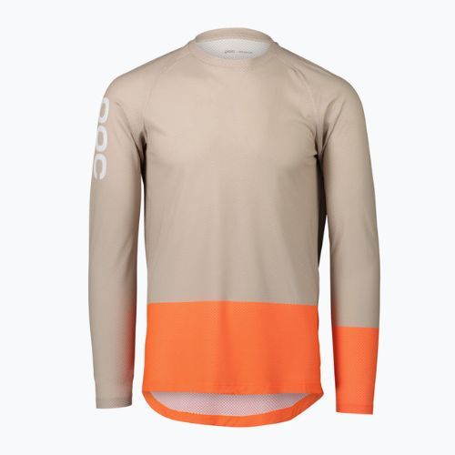 Pánske cyklistické oblečenie s dlhým rukávom POC MTB Pure light sandstone beige/zink orange