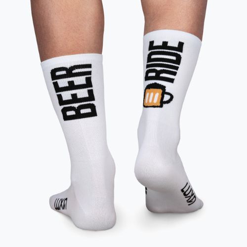 LUXA Beer Ride cyklistické ponožky biele LAM21SBRWS1