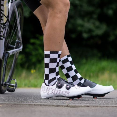 Cyklistické ponožky LUXA Squares black and white LUHE21SSQS