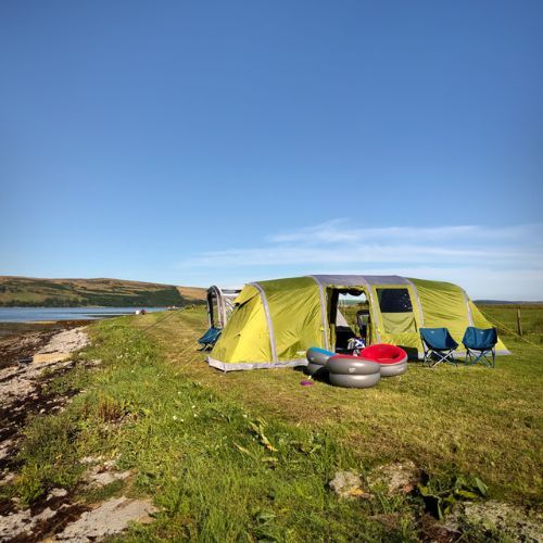 Nafukovacie turistické kreslo Vango Donut Flocked Grey-Red CHQDONUT N33TI8