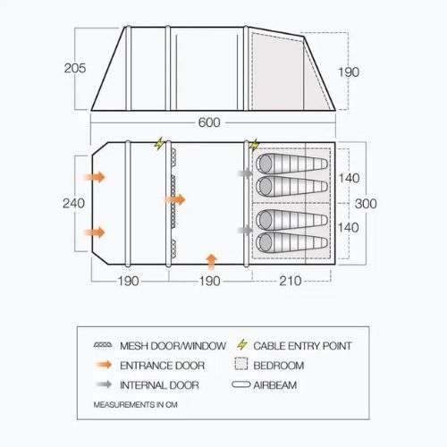 Kempingový stan Vango Stargrove II Air 450 pre 4 osoby zelený TEQSTARAIH09176