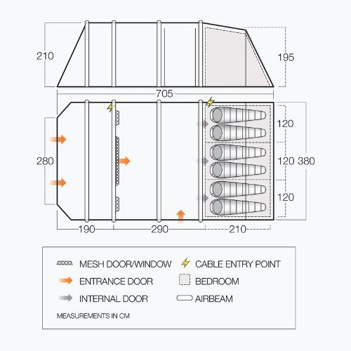 Stan Vango Longleat II Air 800XL green TEQLONGAIH09TAS pre 8 osôb