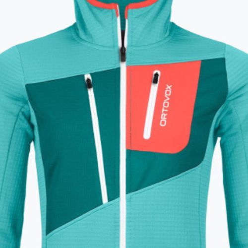 Dámska mikina Ortovox Fleece Grid Hoody tyrkysová 8720100036