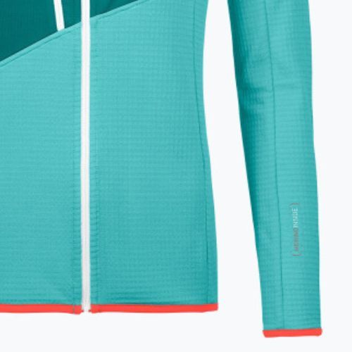 Dámska mikina Ortovox Fleece Grid Hoody tyrkysová 8720100036