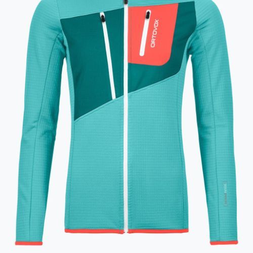 Dámska mikina Ortovox Fleece Grid Hoody tyrkysová 8720100036