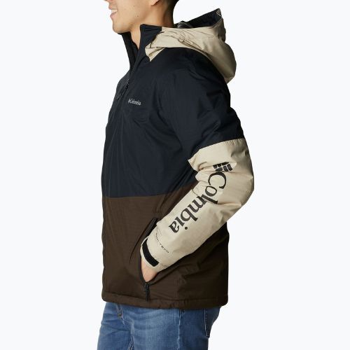 Columbia Point Park Zateplená pánska páperová bunda hnedá a čierna 1956811