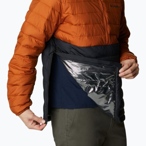 Columbia Powder Lite Anorak pánska páperová bunda oranžová a čierna