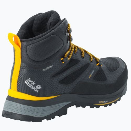 Jack Wolfskin pánske trekové topánky Force Striker Texapore Mid black/burly yellow xt 4038823