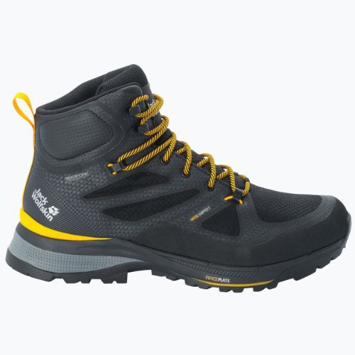 Jack Wolfskin pánske trekové topánky Force Striker Texapore Mid black/burly yellow xt 4038823