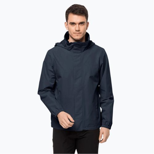 Jack Wolfskin pánska bunda do dažďa Stormy Point 2L navy blue 1111142_1010