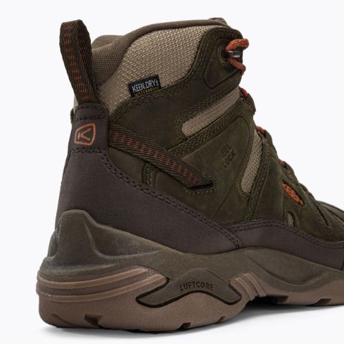 Pánske trekové topánky KEEN Circadia Mid Wp green-brown 1026766