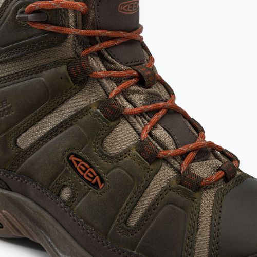 Pánske trekové topánky KEEN Circadia Mid Wp green-brown 1026766