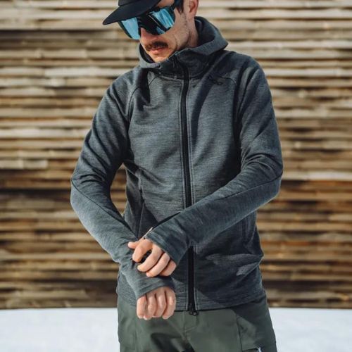 Pánska trekingová mikina POC Merino Zip Hood sylvanite grey melange