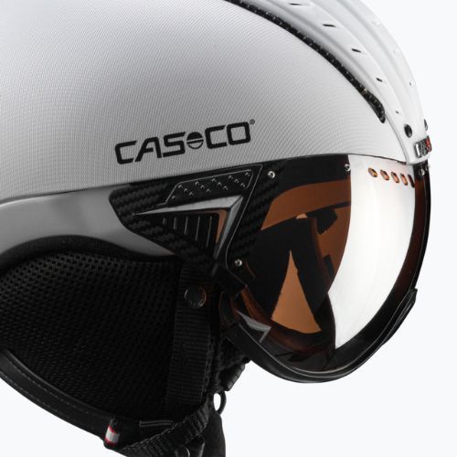 Lyžiarska prilba CASCO SP-2 Carbonic Visor white 07.3737