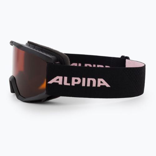 Detské lyžiarske okuliare Alpina Piney black/rose matt/orange