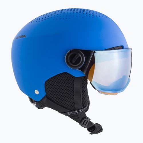 Detské lyžiarske prilby Alpina Zupo Visor Q-Lite blue matt