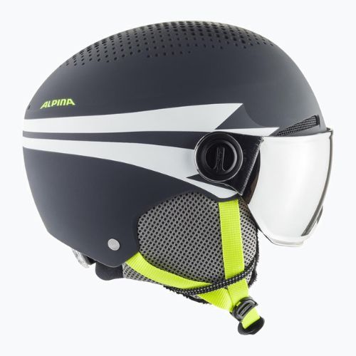 Detské lyžiarske prilby Alpina Zupo Visor Q-Lite charcoal/neon matt