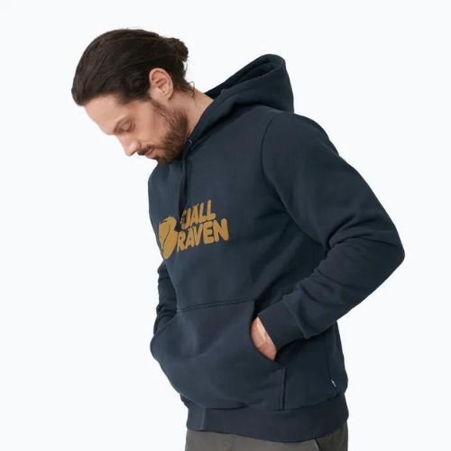 Pánska mikina s kapucňou Fjällräven Logo navy blue F84144