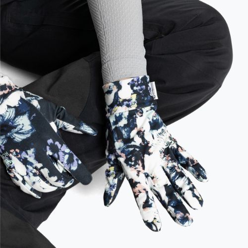 Dámske rukavice na snowboard ROXY Hydrosmart Liner 2021 true black black flowers