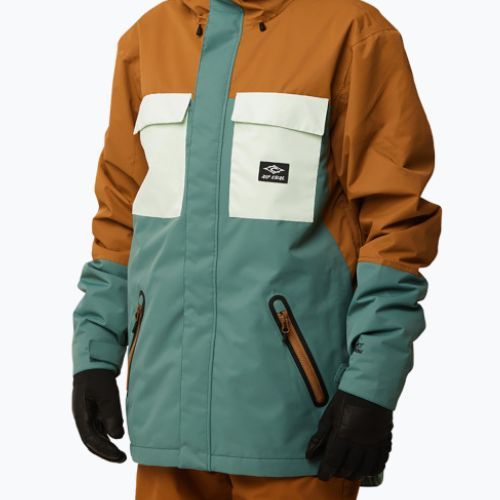 Pánska snowboardová bunda Rip Curl Pinnacle zeleno-hnedá 4MOU 146